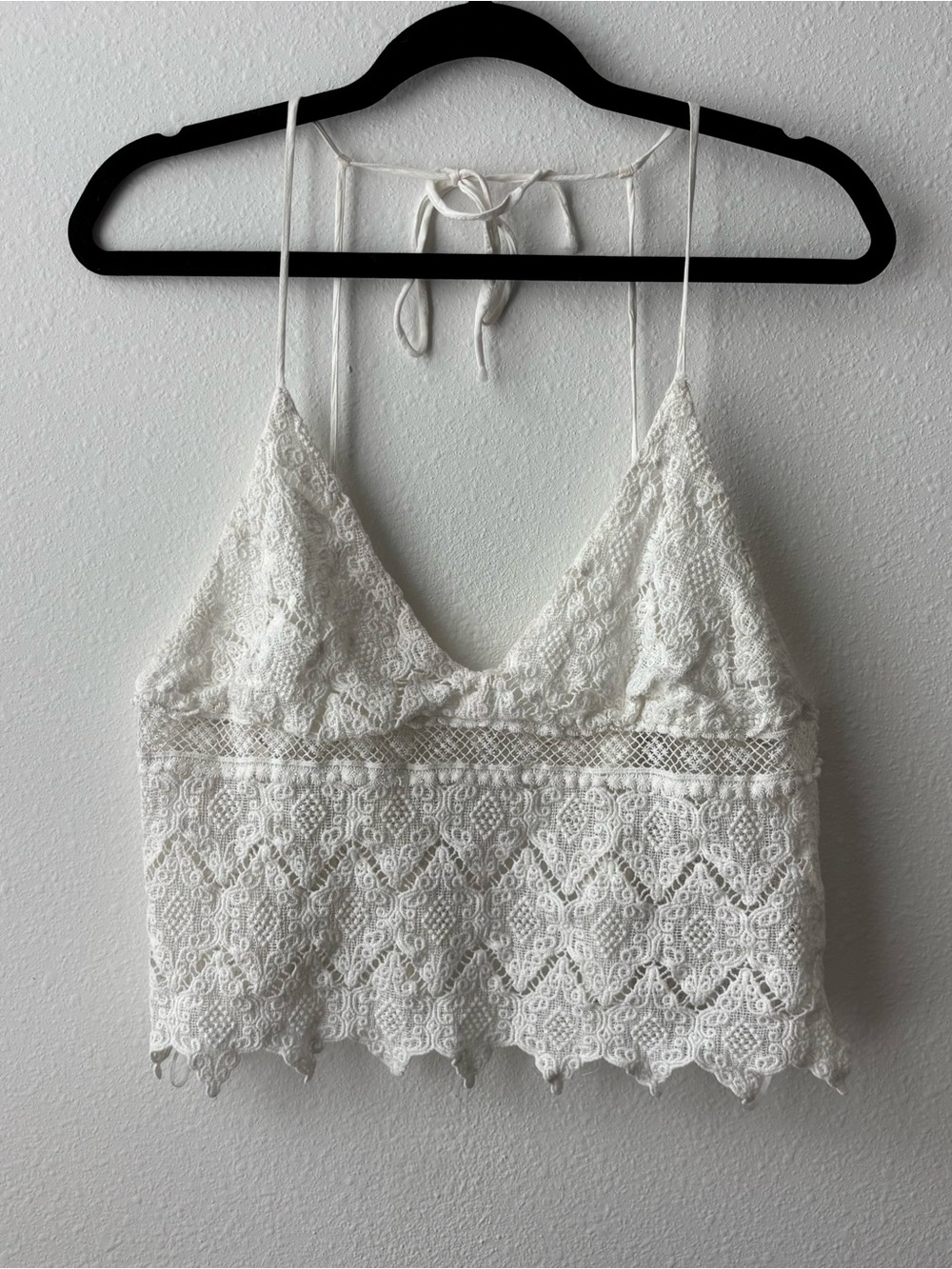 Lush White Lace Camisole Baby Doll Top